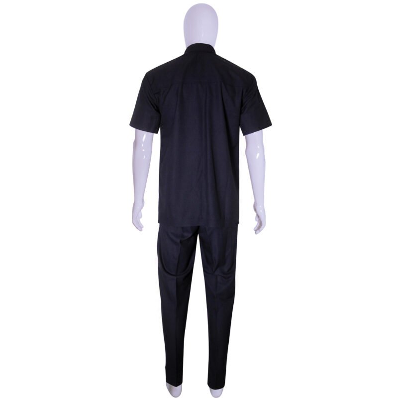 Native Kaftan Short Sleeve Shirt and Trousers - Black - Image 2