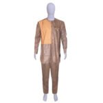 Native Kaftan Long Sleeve Shirt and Trousers - Brown