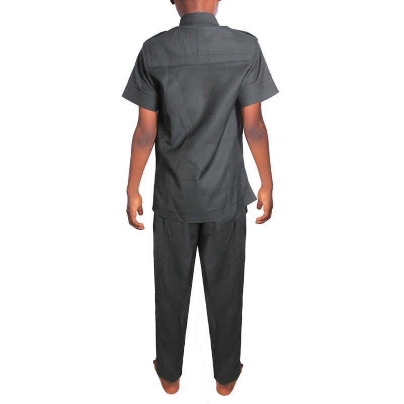 Native Kaftan Short Sleeve Shirt and Trousers - Black - Image 2