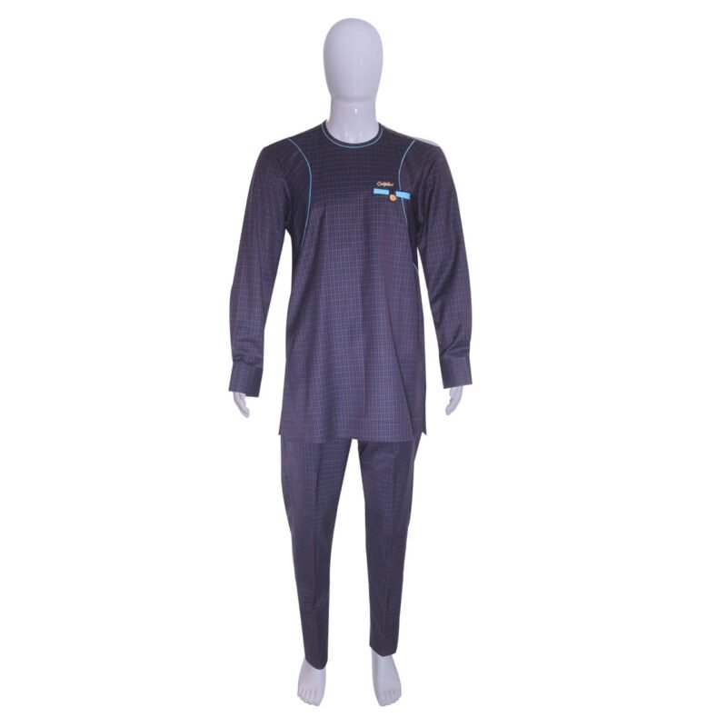 Native Long Sleeve Shirt and Trousers - Blue Checkered