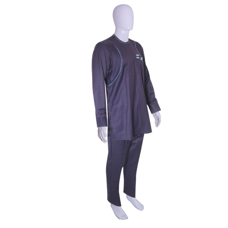 Native Long Sleeve Shirt and Trousers - Blue Checkered - Image 2