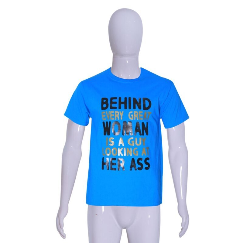 Creativeline -  Behind Every successful man, Blue T-Shirt