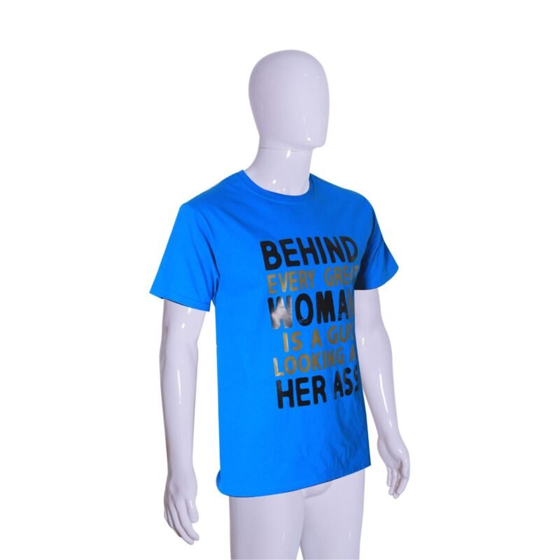 Creativeline -  Behind Every successful man, Blue T-Shirt - Image 2
