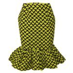 African Print Midi Skirt - Green/Red