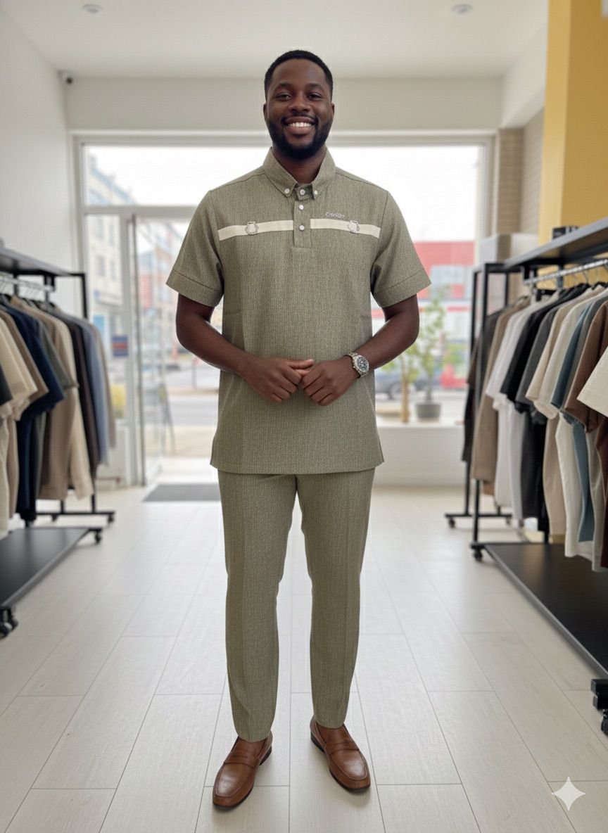 Creativeline , casual Short Sleeve Shirt & Trouser Set - Image 2